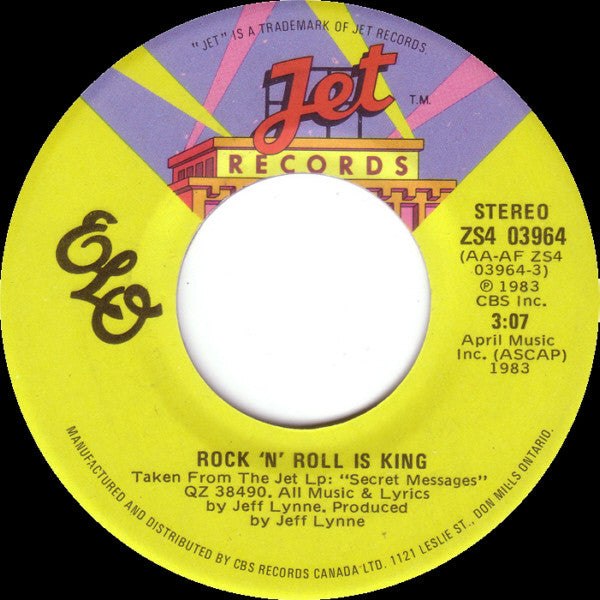 ELO ‎– Rock 'N' Roll Is King (7" Single 45)