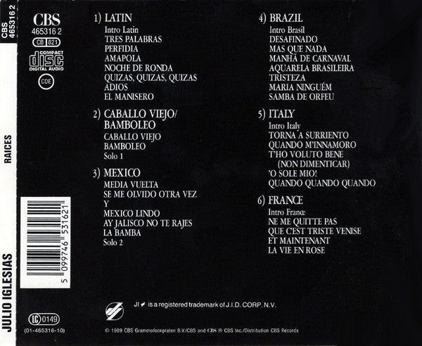 Julio Iglesias – Raices (CD Album)