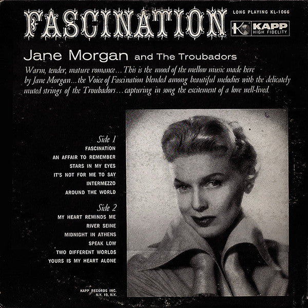 Jane Morgan With The Troubadors ‎– Fascination