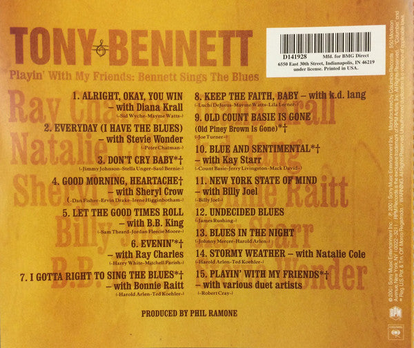 Tony Bennett – Playin' With My Friends: Bennett Sings The Blues (CD ALBUM)