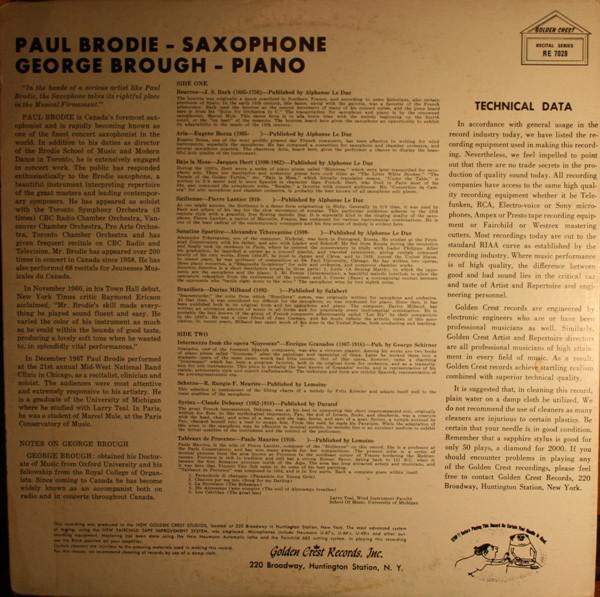 Paul Brodie George Brough Paul Brodie Saxophone George