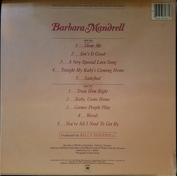 Barbara Mandrell ‎– Looking Back