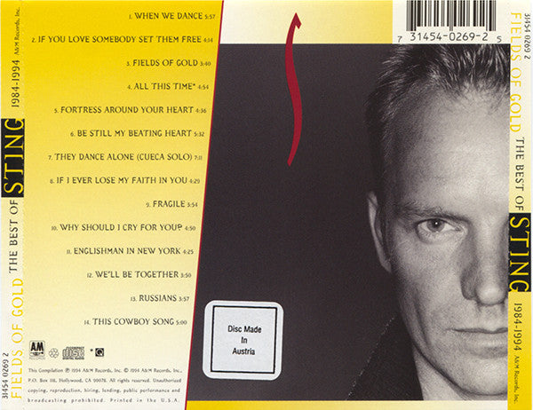 Sting – Fields Of Gold: The Best Of Sting 1984 - 1994 (CD ALBUM)