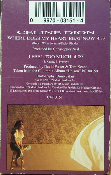 Celine Dion – Where Does My Heart Beat Now (Cassette Single)