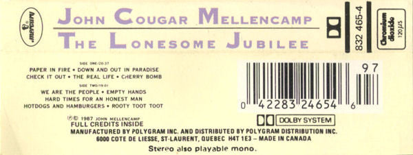 John Cougar Mellencamp – The Lonesome Jubilee (CASSETTE)