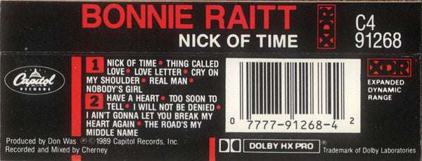 Bonnie Raitt – Nick Of Time (CASSETTE)