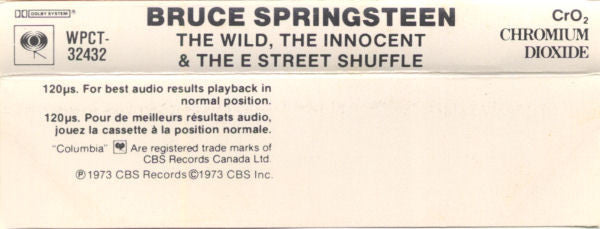 Bruce Springsteen – The Wild, The Innocent & The E Street Shuffle (CASSETTE)