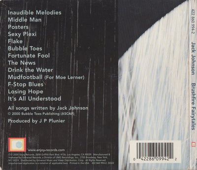 Jack Johnson – Brushfire Fairytales (CD ALBUM)