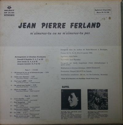 Jean-Pierre Ferland – M'aimeras-tu ou ne m'aimeras-tu pas