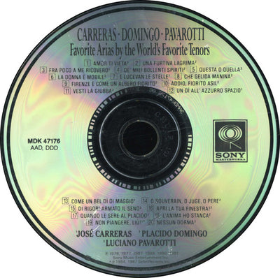 Carreras*, Domingo*, Pavarotti* ‎– Favorite Arias By The World's Favorite Tenors (CD Album)