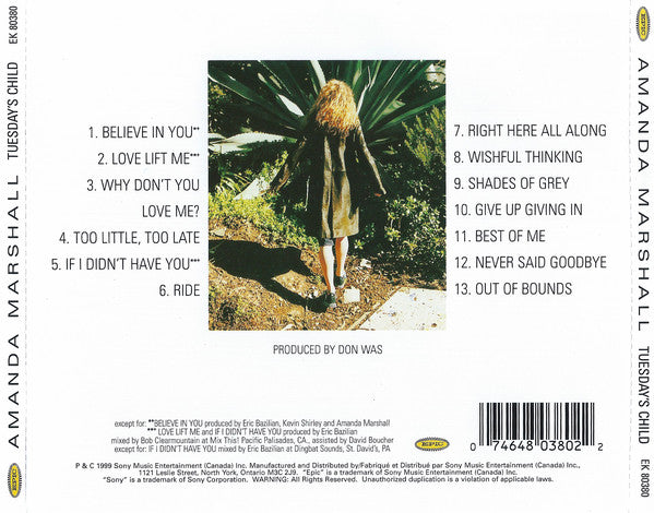 Amanda Marshall – Tuesday's Child (CD ALBUM)