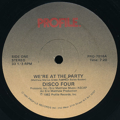 Disco Four – We're At The Party (12" SINGLE)