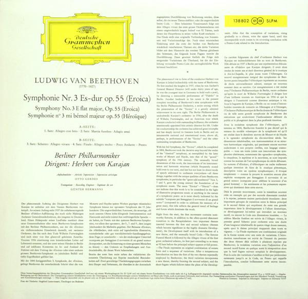 Beethoven,  Berliner Philharmoniker ∙ Herbert von Karajan ‎– »Eroica« (German Pressing)