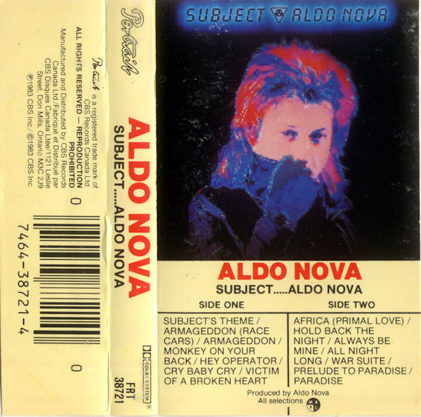 Aldo Nova – Subject.....Aldo Nova (CASSETTE)