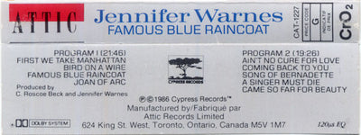 Jennifer Warnes – Famous Blue Raincoat (CASSETTE)