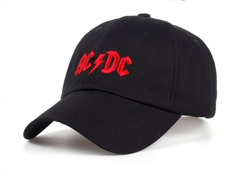 AC/DC BASIC BLACK UNISEX BASEBALL CAP:  (BLACK)